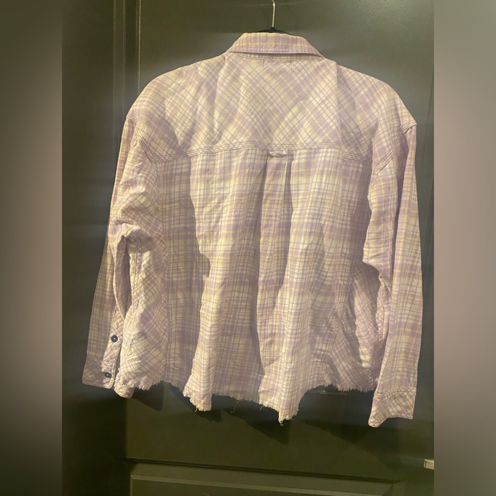 BP Plaid Button-Up Shirt in Light Purple - Picture 3 of 5